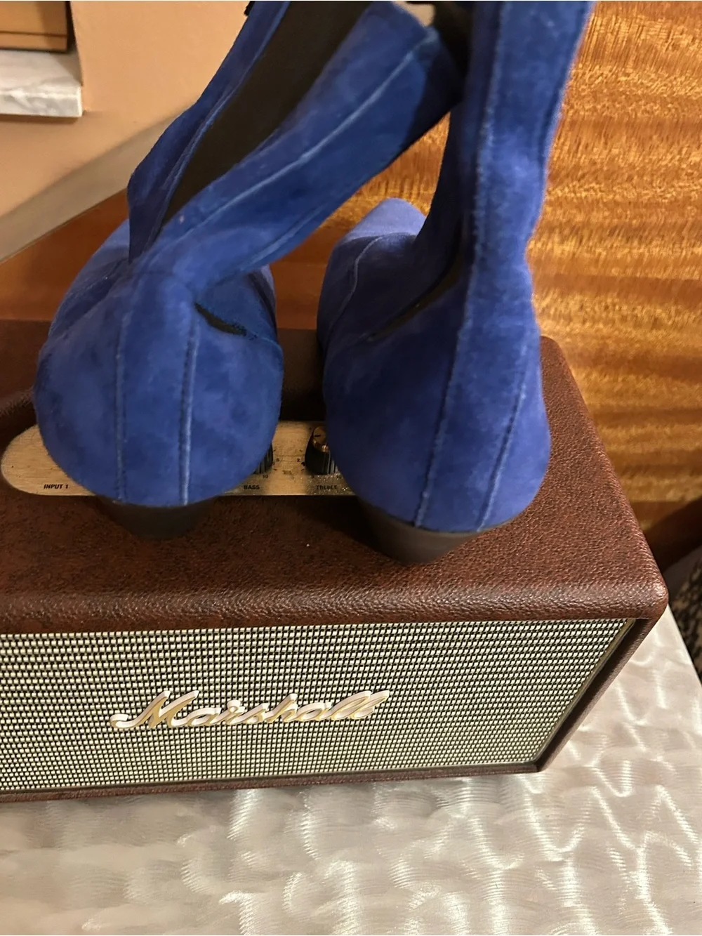 BEATLE BOOTS - Blue Suede Chelsea Ankle Boots - Men’s